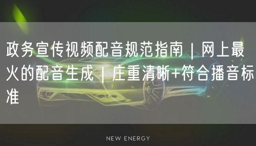 政务宣传视频配音规范指南｜网上最火的配音生成｜庄重清晰+符合播音标准