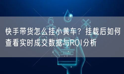 快手带货怎么挂小黄车？挂载后如何查看实时成交数据与ROI分析