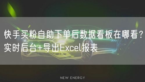 快手买粉自助下单后数据看板在哪看？实时后台+导出Excel报表