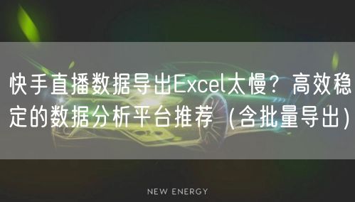 快手直播数据导出Excel太慢？高效稳定的数据分析平台推荐（含批量导出）
