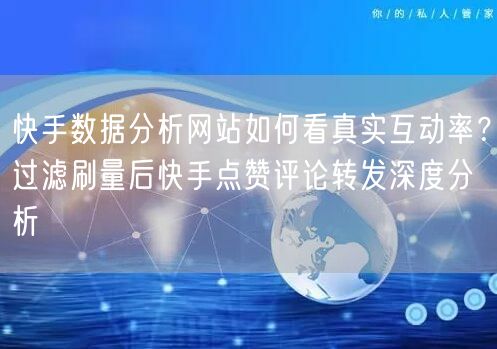 快手数据分析网站如何看真实互动率？过滤刷量后快手点赞评论转发深度分析