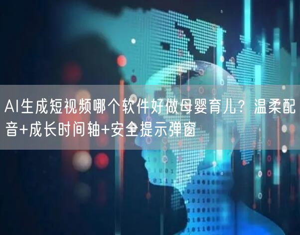 AI生成短视频哪个软件好做母婴育儿？温柔配音+成长时间轴+安全提示弹窗